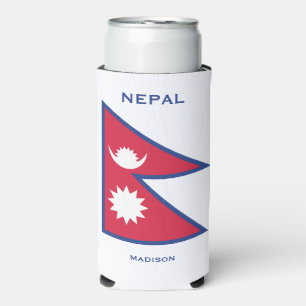 Individuelle Name- und Text-Nepal-Flagge Selters Dosenkühler