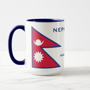 Individuelle Name- und Text-Nepal-Flagge Tasse