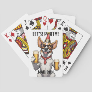 Individuelle Name und Text Party Tier Spielkarten