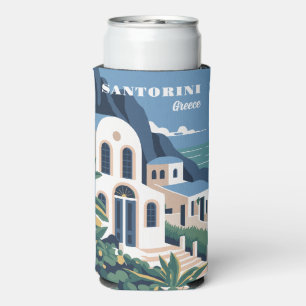 Individuelle Name und Text Santorini Griechenland Selters Dosenkühler