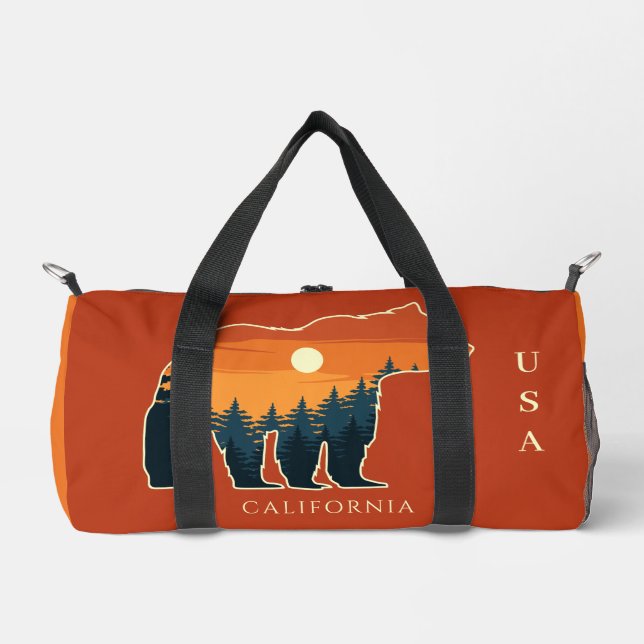 Individuelle Name- und Textbärenwald Duffle Bag (Vorderseite)