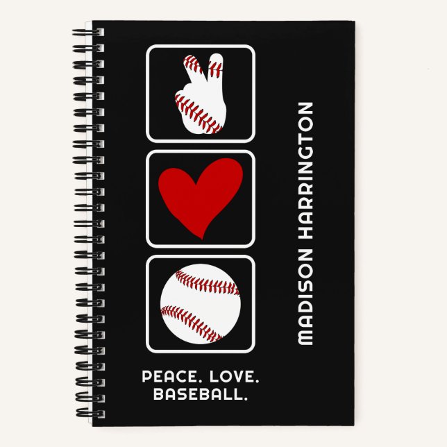 Individuelle Name- und Textbaseball Notizbuch (Vorderseite)