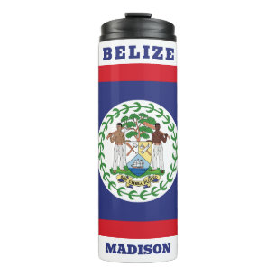 Individuelle Name- und Textbelize-Flagge Thermosbecher