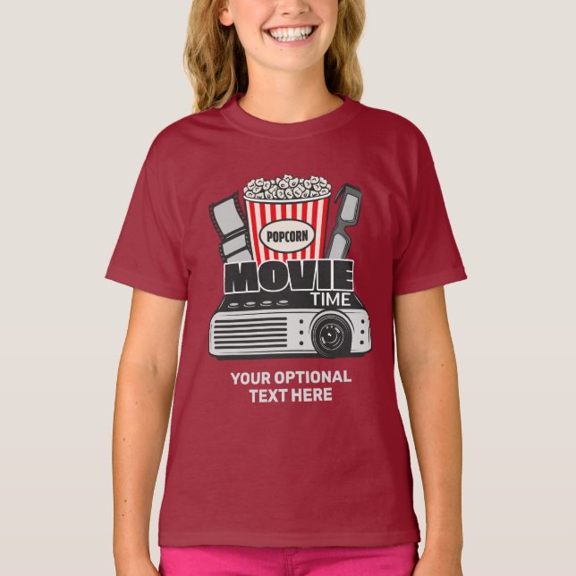 Individuelle Name- und Textfilmzeit T-Shirt (Vorderseite)
