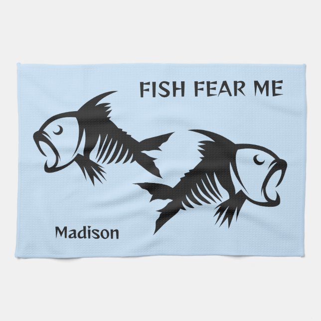 Individuelle Name- und Textfisch Geschirrtuch (Horizontal)