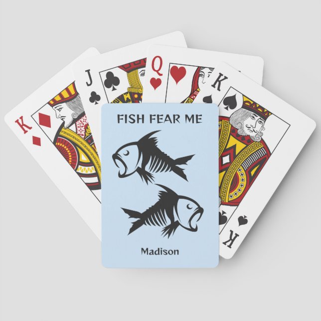 Individuelle Name- und Textfisch Spielkarten (Rückseite)