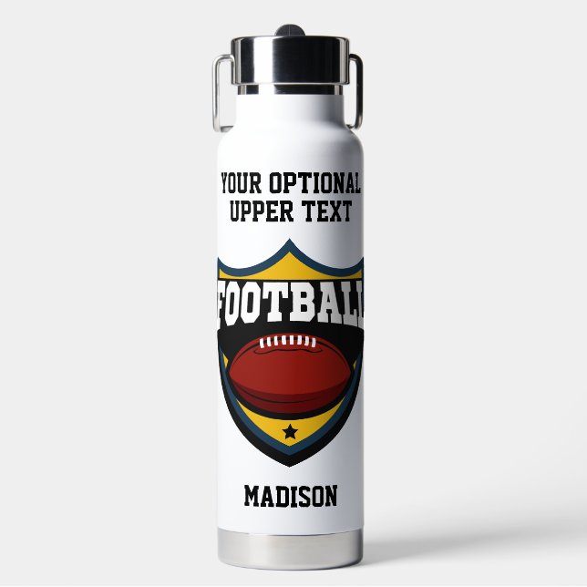 Individuelle Name- und Textfußball-Logo Trinkflasche (Vorderseite)