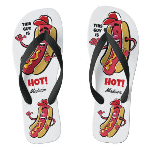 Individuelle Name- und TextHot Dog Flip Flops