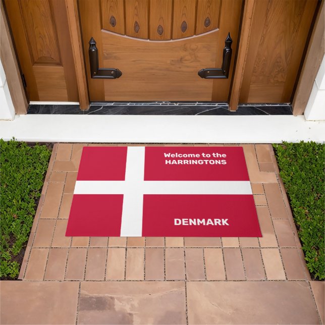 Individuelle Name- und Textmarkierung Dänemark Fußmatte (Außenbereich)