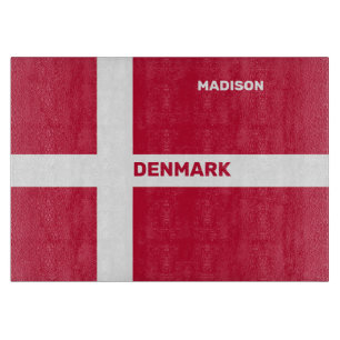 Individuelle Name- und Textmarkierung Dänemark Schneidebrett