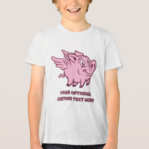 Individuelle Name- und Textschweine Tri-Blend Shirt