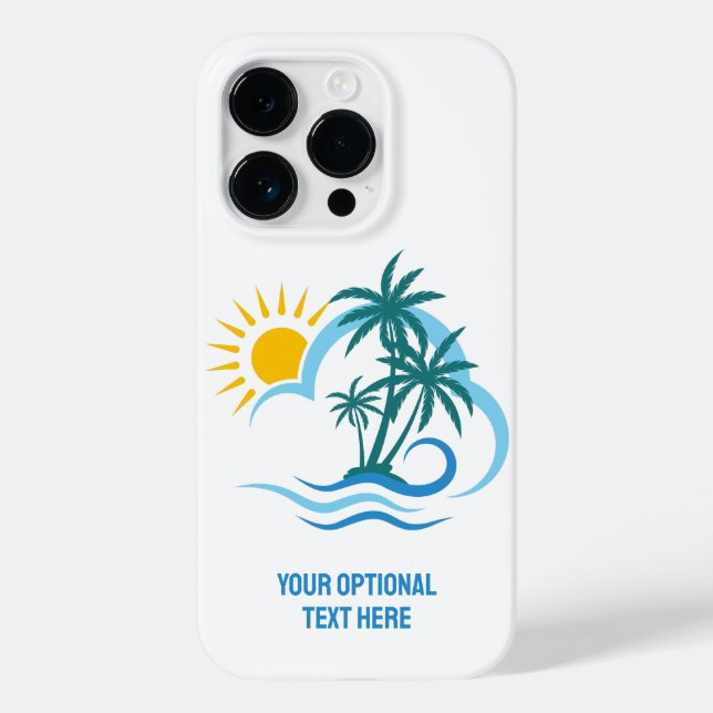 Individuelle Name- und Texttropeninseln Case-Mate iPhone 14 Pro Hülle (Rückseite)