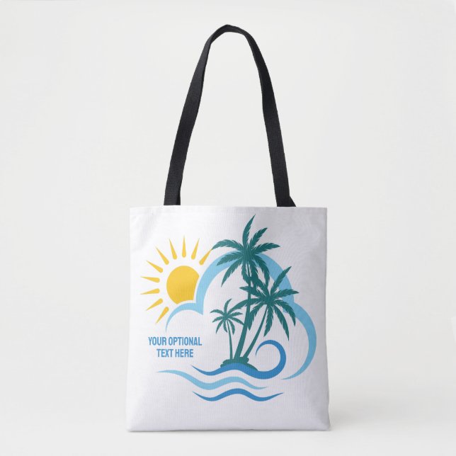 Individuelle Name- und Texttropeninseln Tasche (Vorderseite)
