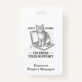 Individuelle Name und Titel Cat Tech Support Abzei Ausweis