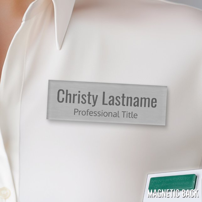Individuelle Name und Titel mit Imitaten Silberfol Namenschild (Custom Name Tag - Personalize )