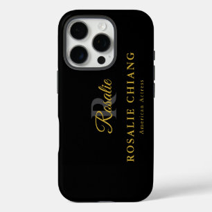 Individuelle Name und Titel mit Monogramm iPhone 16 Pro Hülle