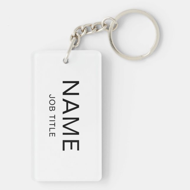 Individuelle Name und Titel Rectangle Schlüsselanh Schlüsselanhänger (Rückseite)