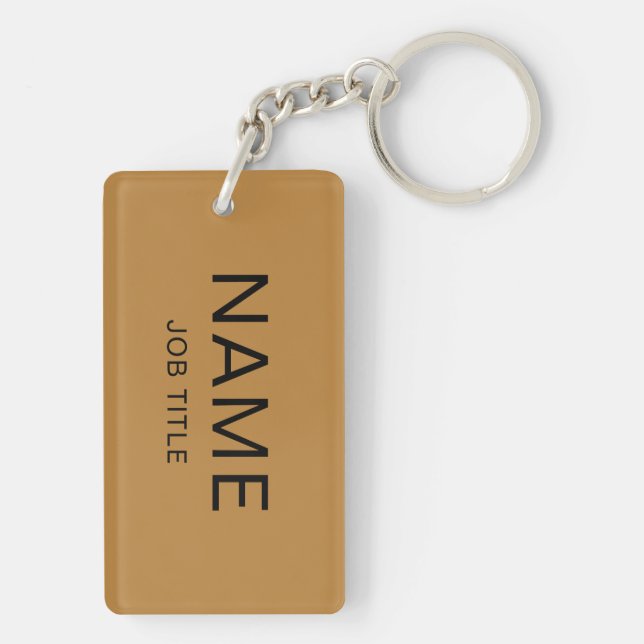 Individuelle Name und Titel Rectangle Schlüsselanh Schlüsselanhänger (Rückseite)