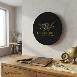 Individuelle Name- und Titeluhr mit Monogramm Runde Wanduhr