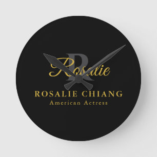 Individuelle Name- und Titeluhr mit Monogramm Runde Wanduhr