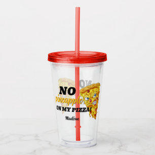Individuelle Name und Zutaten Angry Pizza Acryltrinkbecher