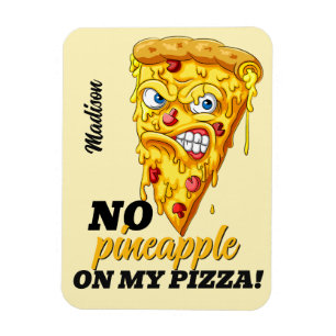 Individuelle Name und Zutaten Angry Pizza Magnet