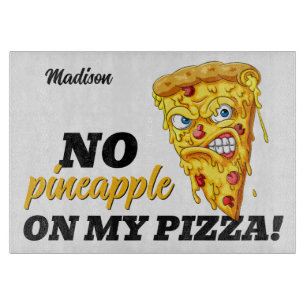 Individuelle Name und Zutaten Angry Pizza Schneidebrett
