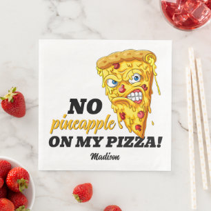 Individuelle Name und Zutaten Angry Pizza Serviette