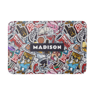Individuelle Name Uni Comicen Muster Badematte