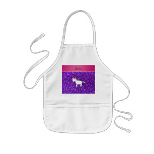 Individuelle Name unicorgo indigo lila Glitzer Ste Kinderschürze
