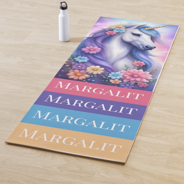 Individuelle Name Unicorn Blume Unicorn Yogamatte (Beispiel)