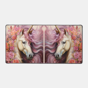 Individuelle Name Unicorn Schreibtischunterlage