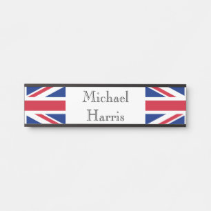 Individuelle Name Union Jack Flag npt Türschild