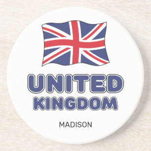 Individuelle Name United Kingdom Flag Getränkeuntersetzer