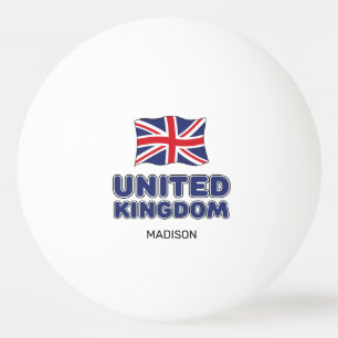Individuelle Name United Kingdom Flag Tischtennisball