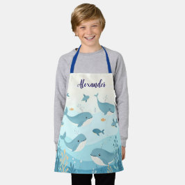 Individuelle Name unter dem Meer Wale & Fische Kin Schürze