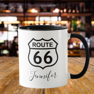 Individuelle Name Unterschrift Route 66 Zeichencof Tasse