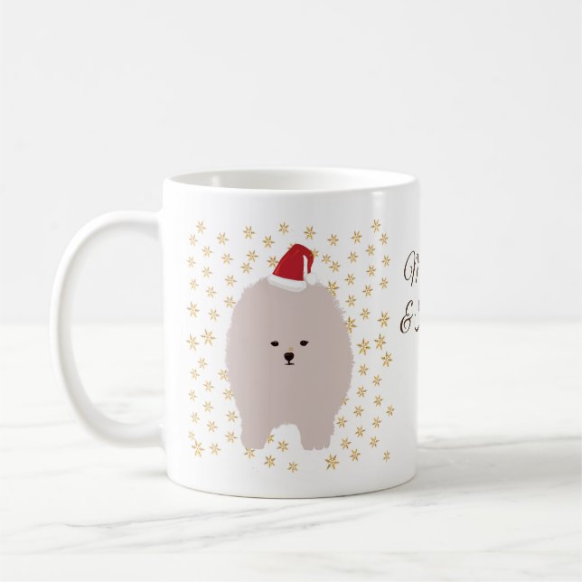 Individuelle Name Urlaub Tasse, Niedliche Welpe Kaffeetasse (Links)
