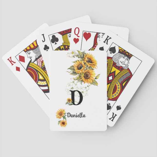 Individuelle Name Ursprüngliche rustikale Sonnenbl Spielkarten (Rückseite)