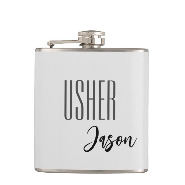 Individuelle Name Usher Flask Flachmann (Vorderseite)