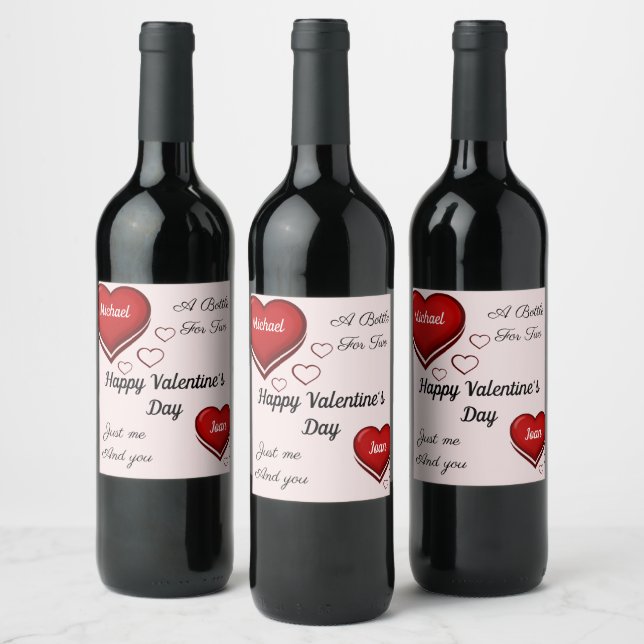 INDIVIDUELLE NAME Valentinstag Sparkling Weinflasc Weinetikett (Flaschen)
