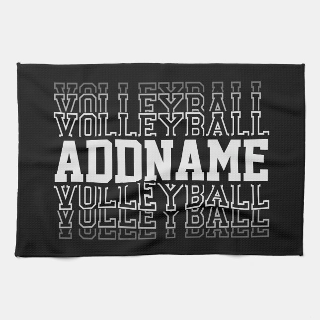 INDIVIDUELLE NAME Vanishing Volleyball Logoteam Geschirrtuch (Horizontal)
