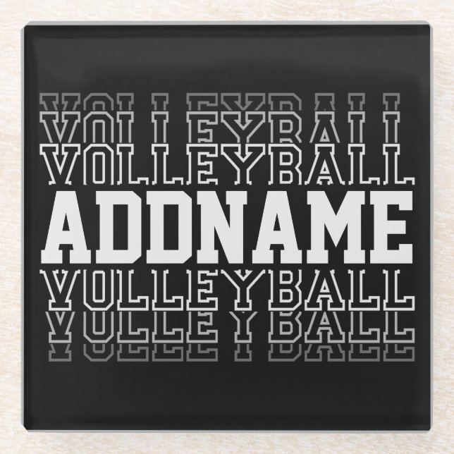 INDIVIDUELLE NAME Vanishing Volleyball Logoteam Glasuntersetzer (Vorderseite)