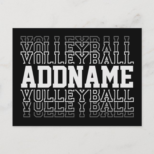 INDIVIDUELLE NAME Vanishing Volleyball Logoteam Postkarte (Vorderseite)