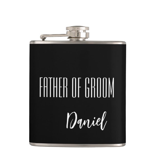 Individuelle Name Vater der Bodenflasche Flachmann (Vorderseite)