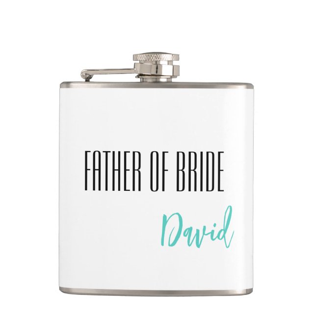Individuelle Name Vater der Brautflasche Flachmann (Vorderseite)