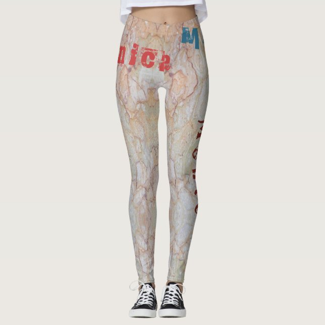 Individuelle Name Veins Pastell Leggings (Vorderseite)