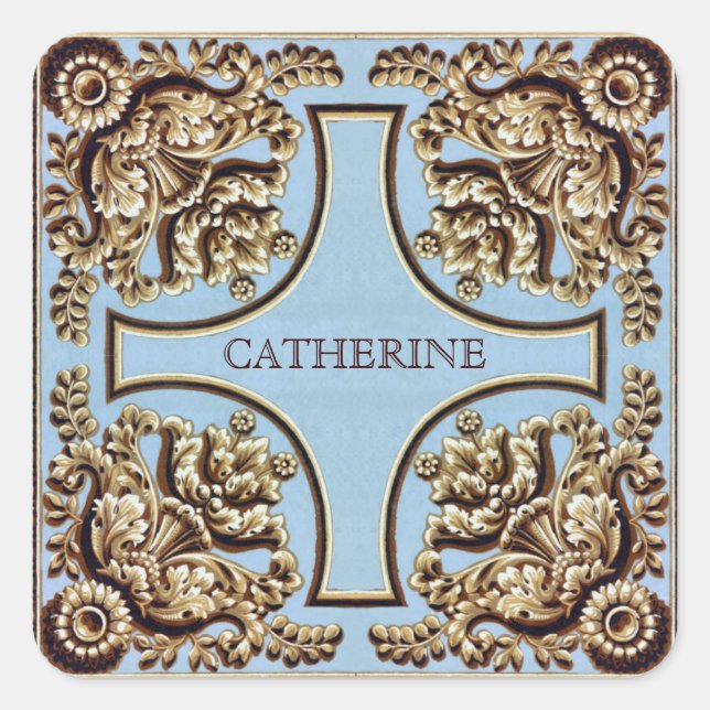 Individuelle Name Verzierte Viktorianische Sticker (Vorderseite)