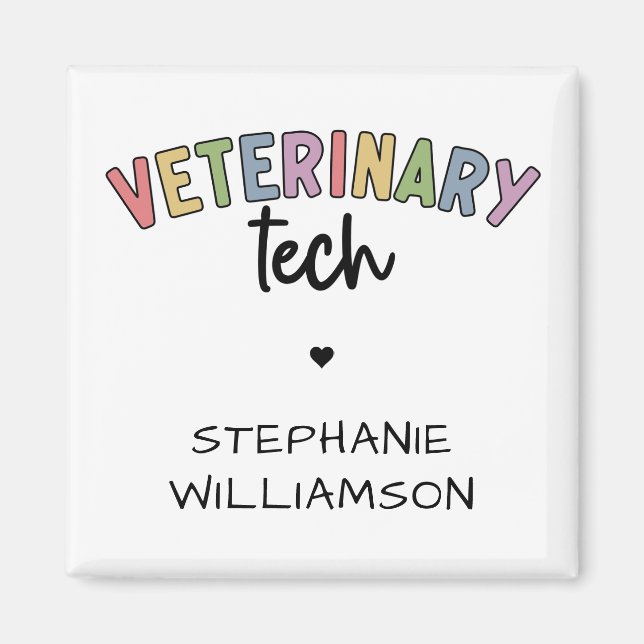 Individuelle Name Veterinary Tech | Tierarzt Magnet (Vorne)