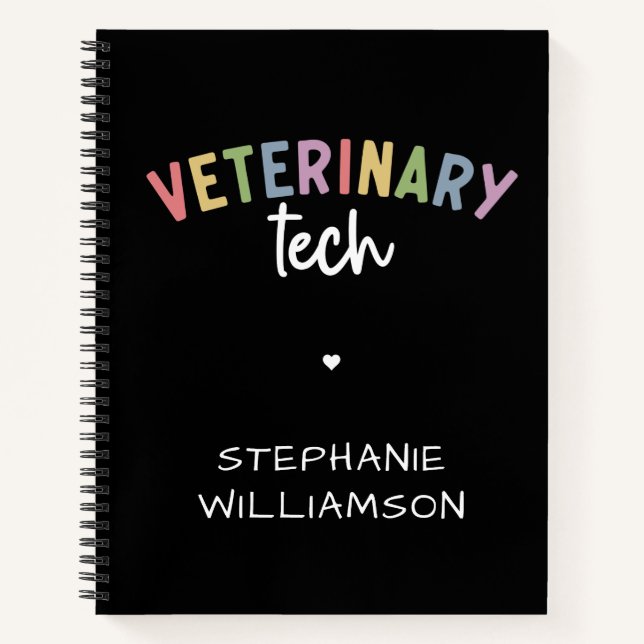 Individuelle Name Veterinary Tech | Tierarzt Notizbuch (Vorderseite)